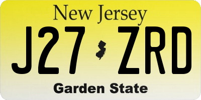 NJ license plate J27ZRD