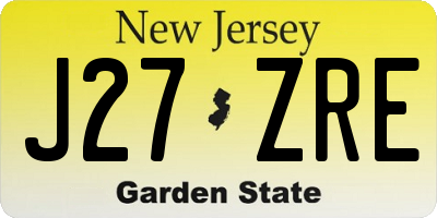 NJ license plate J27ZRE