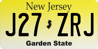 NJ license plate J27ZRJ