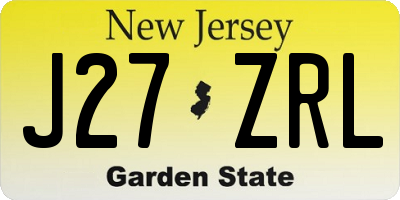 NJ license plate J27ZRL