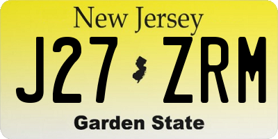 NJ license plate J27ZRM