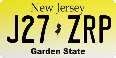 NJ license plate J27ZRP