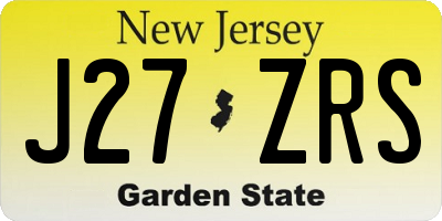 NJ license plate J27ZRS