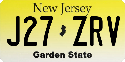 NJ license plate J27ZRV