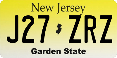 NJ license plate J27ZRZ