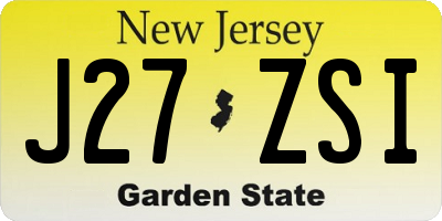 NJ license plate J27ZSI