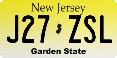 NJ license plate J27ZSL