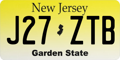 NJ license plate J27ZTB