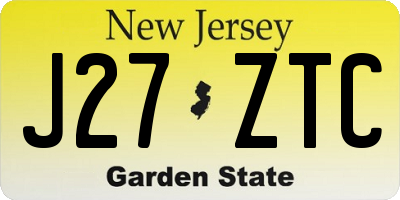 NJ license plate J27ZTC