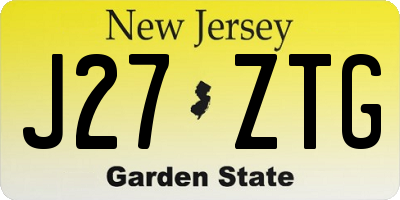 NJ license plate J27ZTG