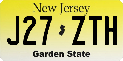 NJ license plate J27ZTH