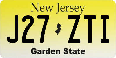NJ license plate J27ZTI