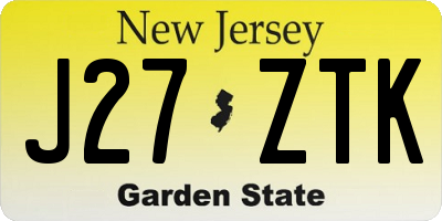 NJ license plate J27ZTK