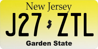 NJ license plate J27ZTL