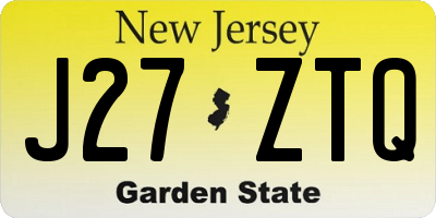 NJ license plate J27ZTQ