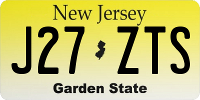 NJ license plate J27ZTS