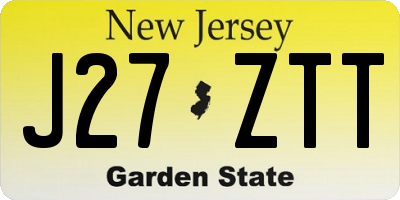NJ license plate J27ZTT