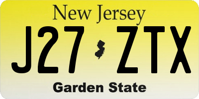 NJ license plate J27ZTX