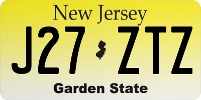 NJ license plate J27ZTZ