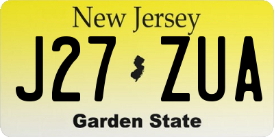 NJ license plate J27ZUA