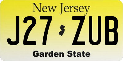 NJ license plate J27ZUB