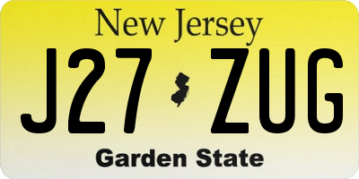 NJ license plate J27ZUG