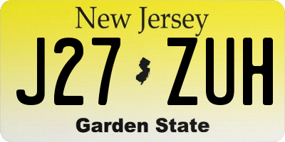 NJ license plate J27ZUH
