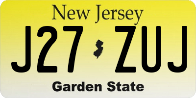 NJ license plate J27ZUJ