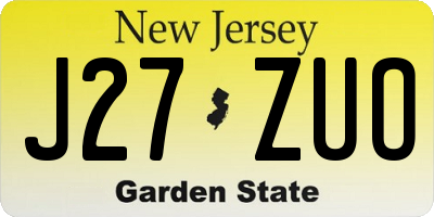 NJ license plate J27ZUO