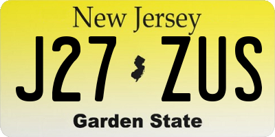 NJ license plate J27ZUS