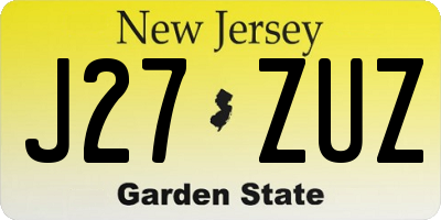 NJ license plate J27ZUZ