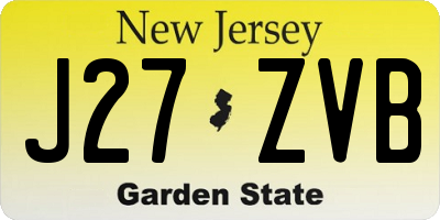 NJ license plate J27ZVB