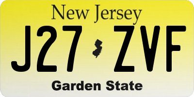 NJ license plate J27ZVF
