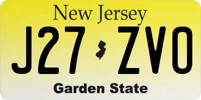 NJ license plate J27ZVO