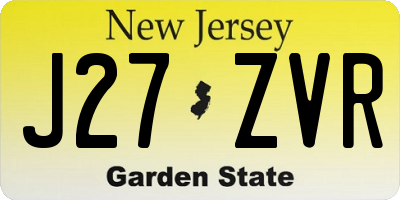 NJ license plate J27ZVR