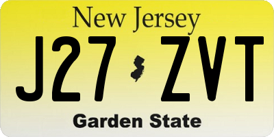 NJ license plate J27ZVT