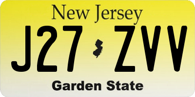 NJ license plate J27ZVV