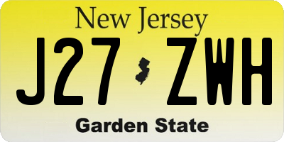 NJ license plate J27ZWH