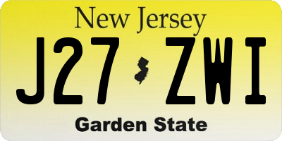 NJ license plate J27ZWI