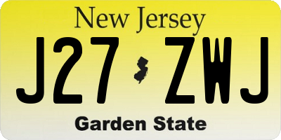 NJ license plate J27ZWJ