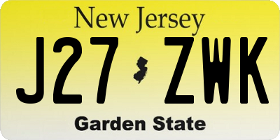 NJ license plate J27ZWK