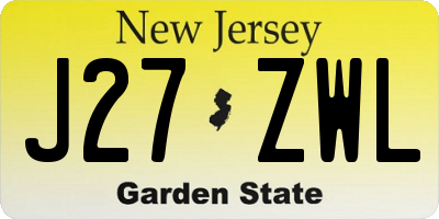 NJ license plate J27ZWL