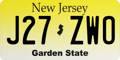 NJ license plate J27ZWO