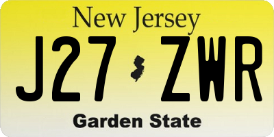 NJ license plate J27ZWR