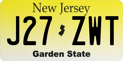 NJ license plate J27ZWT