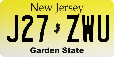 NJ license plate J27ZWU