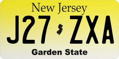 NJ license plate J27ZXA