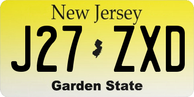NJ license plate J27ZXD