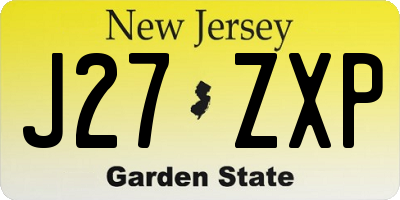NJ license plate J27ZXP