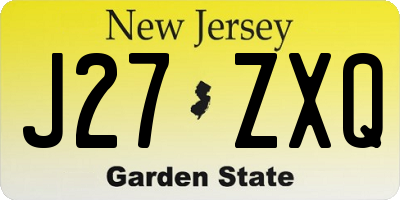 NJ license plate J27ZXQ